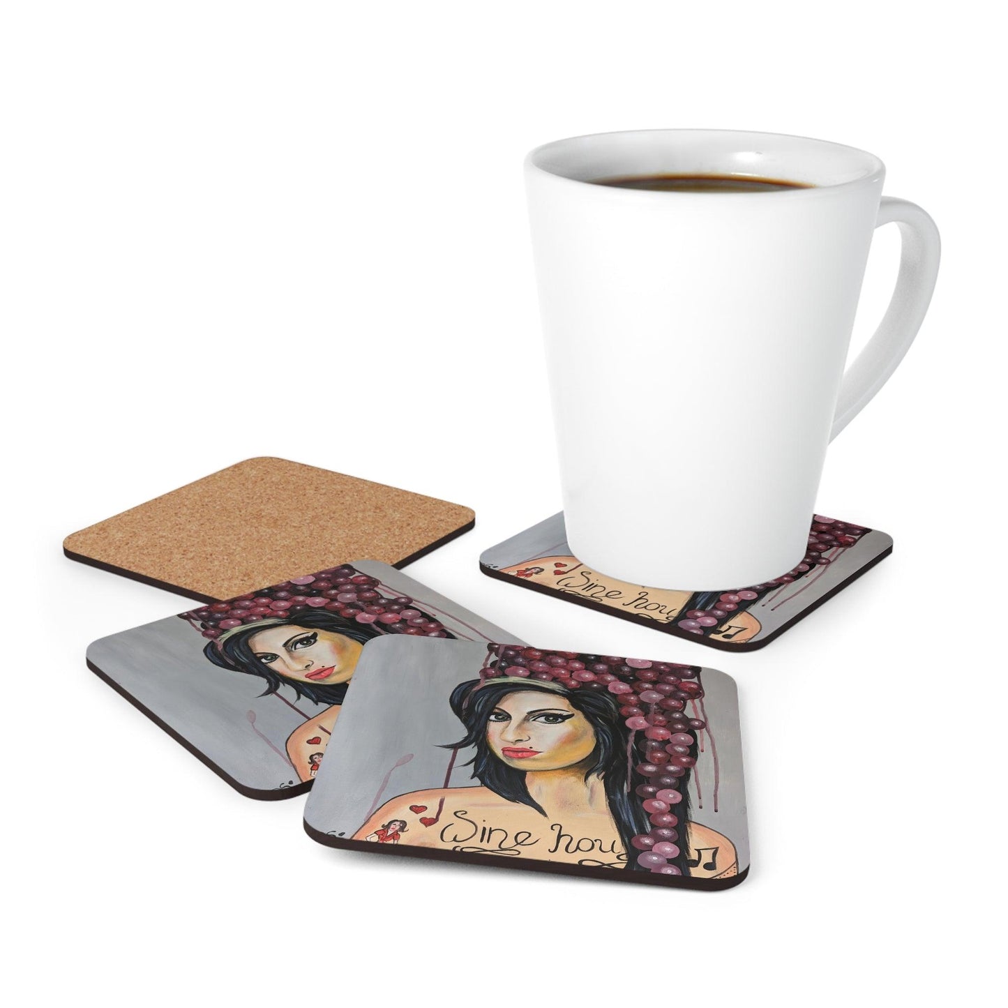 House Red - Corkwood Coaster Set x 4 - Boozenbabes