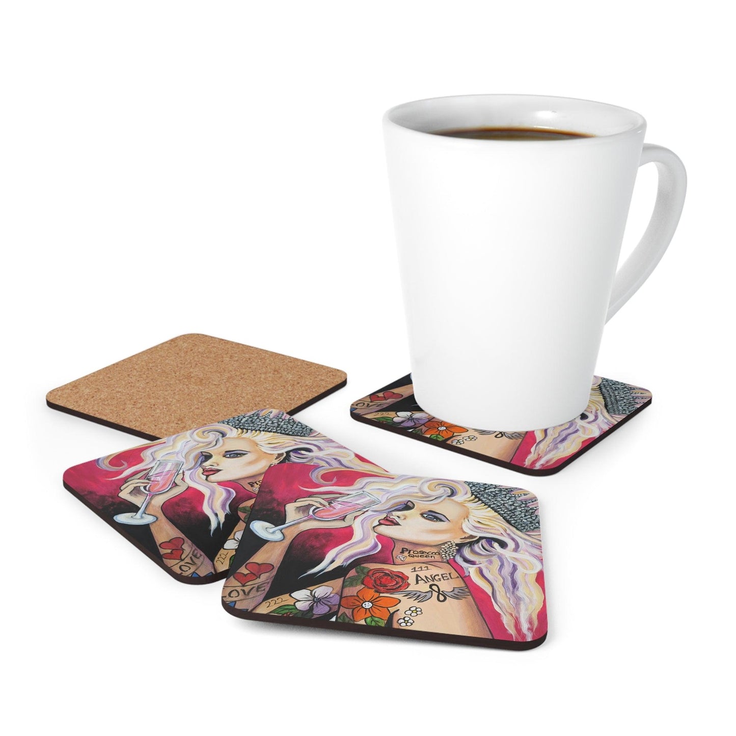 Ladies who Lunch - Corkwood Coaster Set - Boozenbabes