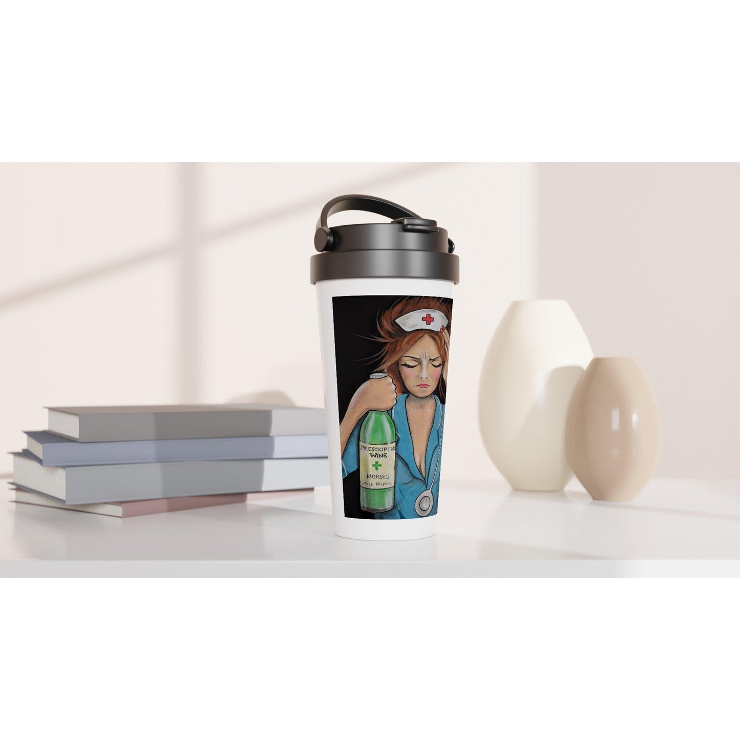 NHS Hell - White 15oz Stainless Steel Travel Mug - Boozenbabes