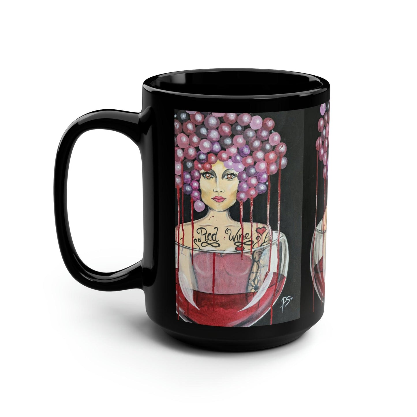Red Wine Lover - (Large) Black Mug, 15oz - Boozenbabes