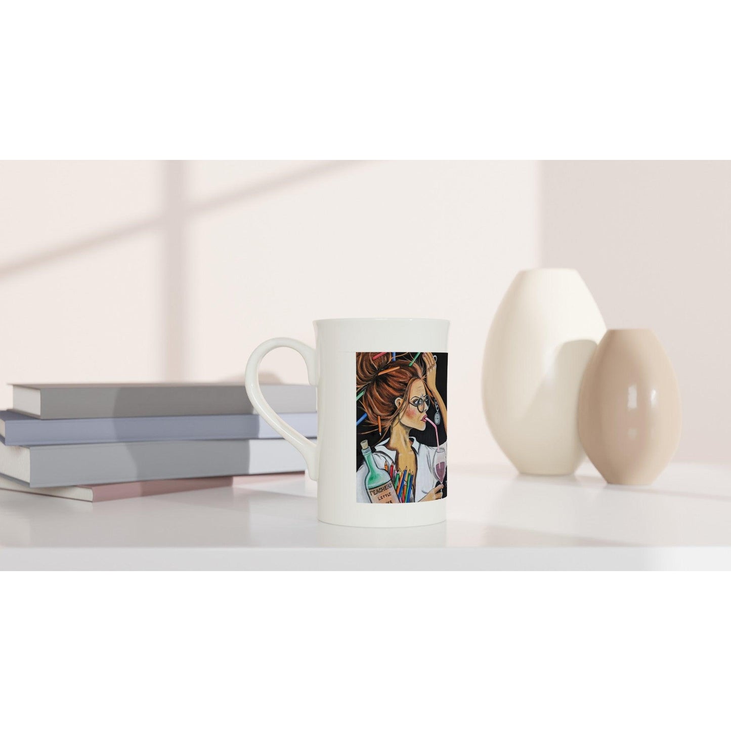 White 10oz Porcelain Slim Mug - Boozenbabes
