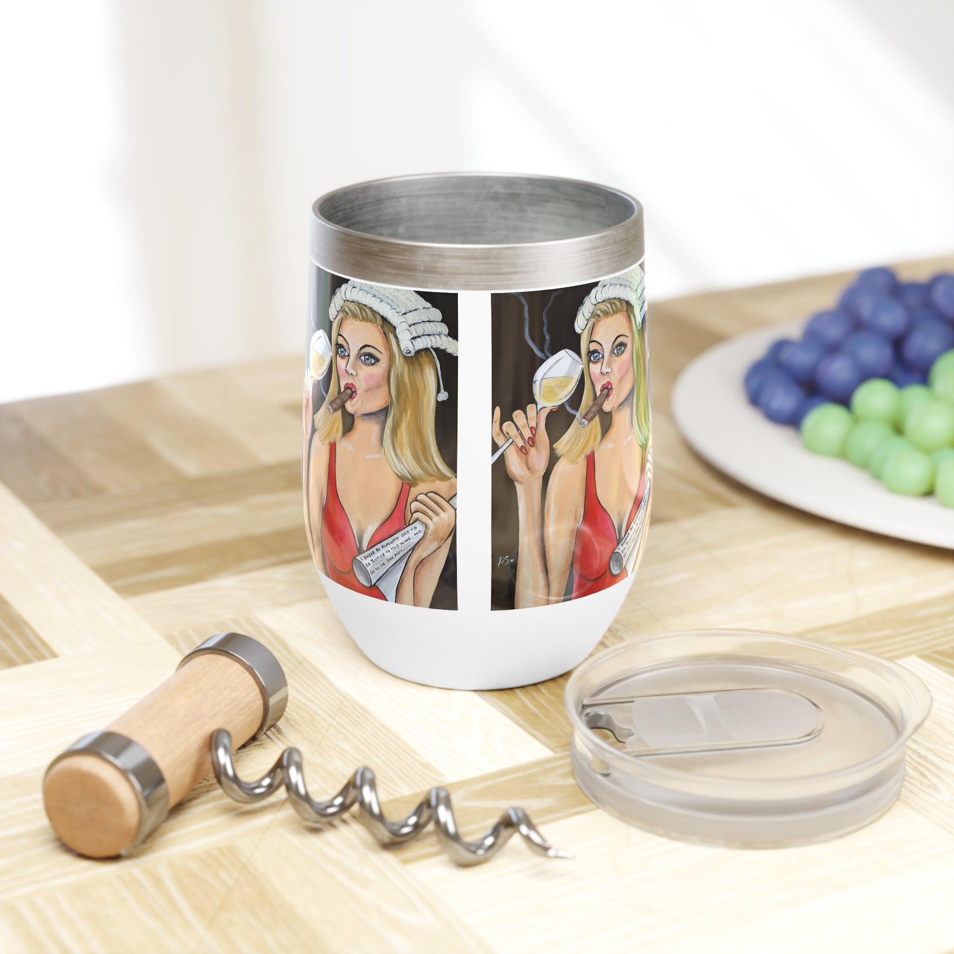Justice for the wine - Chill Wine Tumbler - Boozenbabes