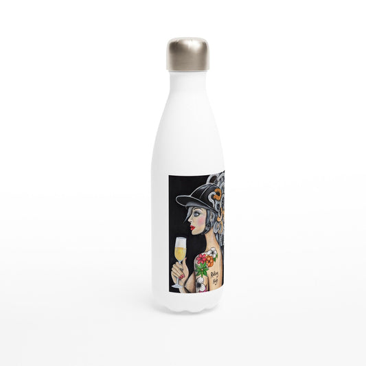 Riding High - The Horse Lovers - White 17oz Stainless Steel Water Bottle - Boozenbabes